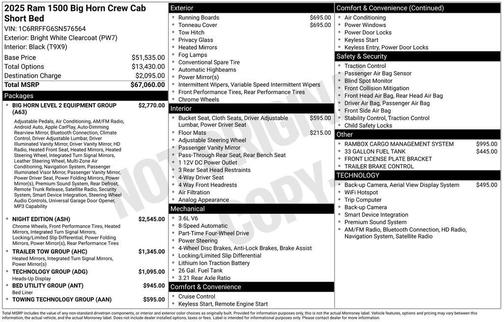 2025 RAM 1500 Big Horn/Lone Star