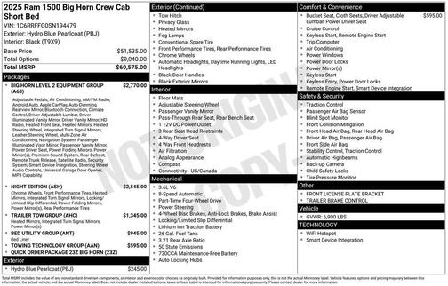 2025 RAM 1500 Big Horn/Lone Star