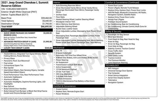 2021 Jeep Grand Cherokee L Summit Reserve