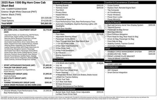 2025 RAM 1500 Big Horn/Lone Star