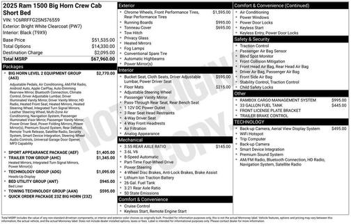 2025 RAM 1500 Big Horn/Lone Star