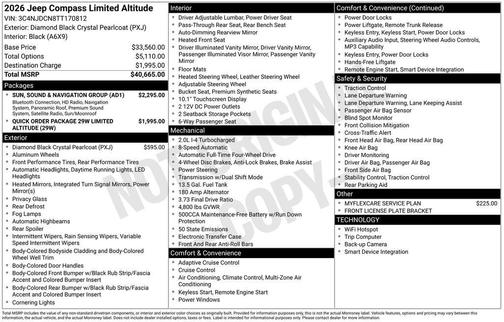 Diamond Black Crystal Pearlcoat 2026 Jeep Compass Limited