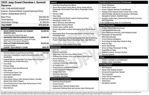 2025 Jeep Grand Cherokee L Summit Reserve