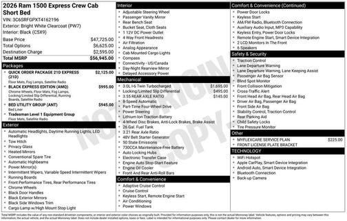2026 RAM 1500 Express