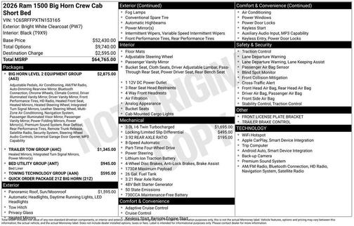2026 RAM 1500 Big Horn/Lone Star