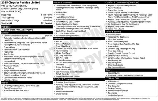 2025 Chrysler Pacifica Limited