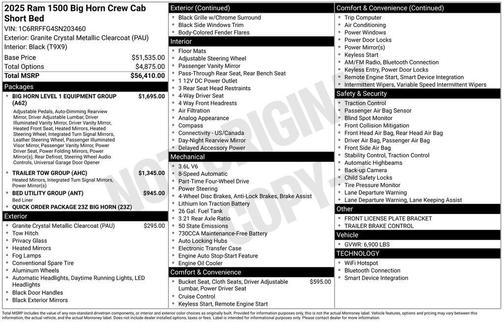 2025 RAM 1500 Big Horn/Lone Star