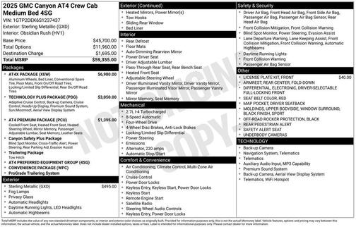 Sterling Metallic 2025 GMC Canyon AT4