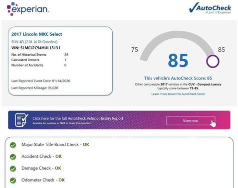 2017 Lincoln MKC Select