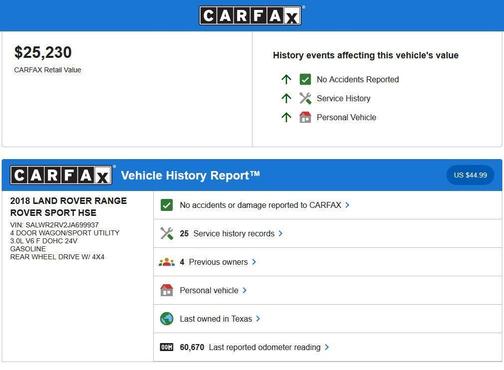 2018 Land Rover Range Rover Sport 3.0L Supercharged SE