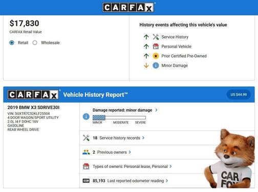 2019 BMW X3 sDrive30i