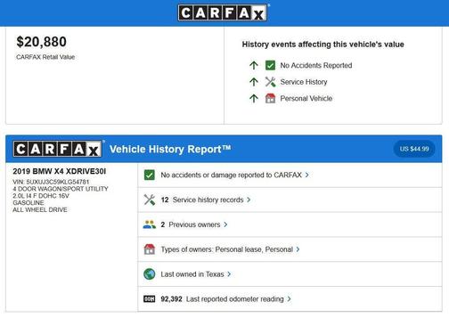 2019 BMW X4 xDrive30i AWD 4dr Sports Activity Coupe