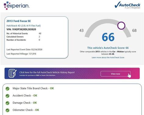 Black 2013 Ford Focus SE