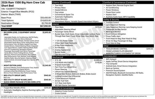Blue Metallic 2026 RAM 1500 Big Horn/Lone Star