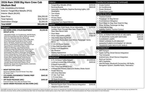 2026 RAM 2500 Big Horn