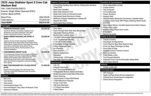 2025 Jeep Gladiator Sport