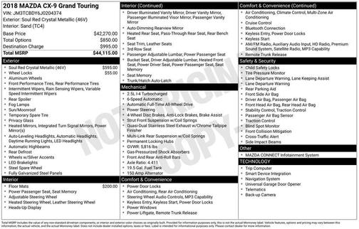 2018 Mazda CX-9 Grand Touring