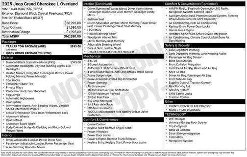2025 Jeep Grand Cherokee L Overland