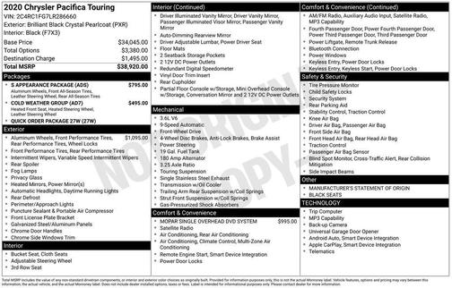 2020 Chrysler Pacifica Touring