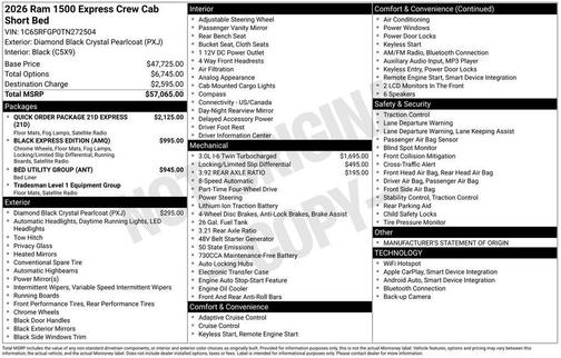 2026 RAM 1500 Express