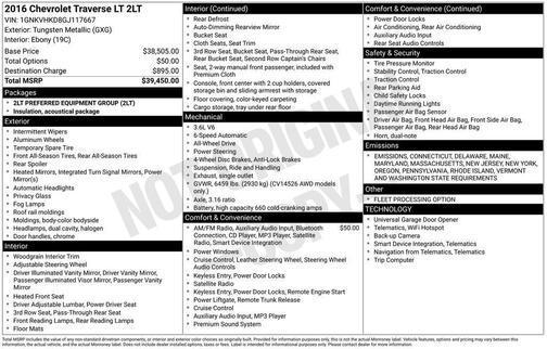 2016 Chevrolet Traverse 2LT