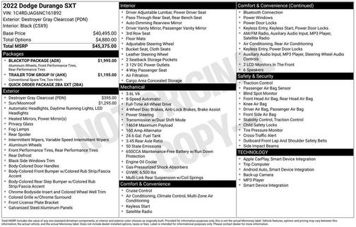 2022 Dodge Durango SXT