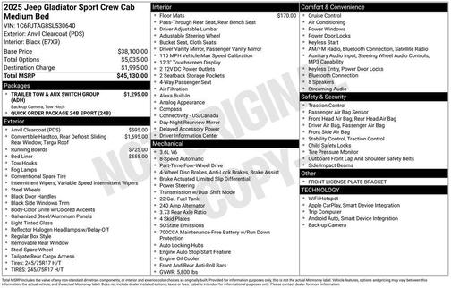 2025 Jeep Gladiator Sport