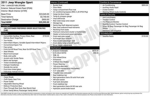2011 Jeep Wrangler Sport