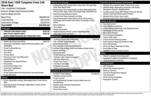 2026 RAM 1500 Tungsten