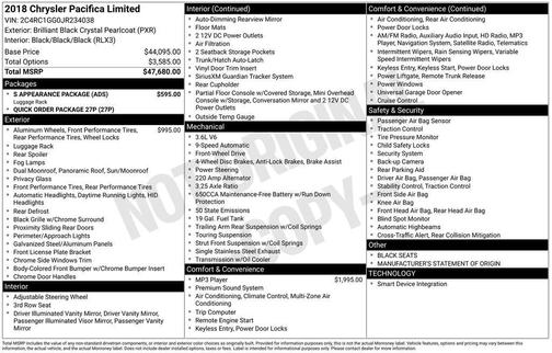 2018 Chrysler Pacifica Limited