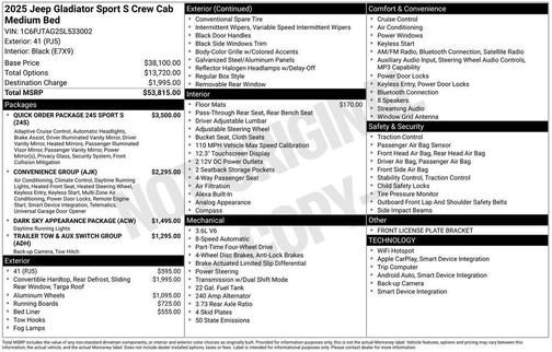 41 2025 Jeep Gladiator Sport
