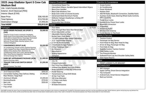 2025 Jeep Gladiator Sport