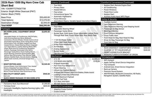 2026 RAM 1500 Big Horn/Lone Star