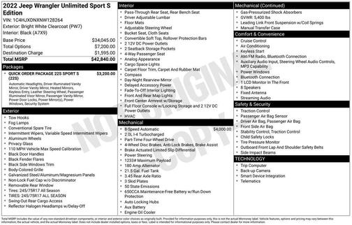 2022 Jeep Wrangler Unlimited Sport
