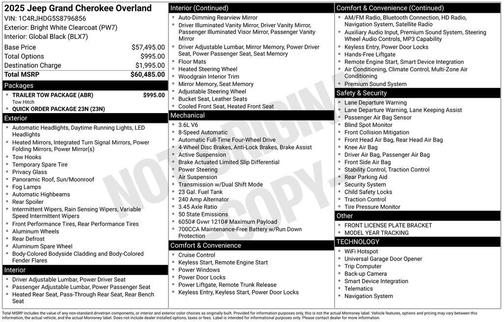 2025 Jeep Grand Cherokee Overland