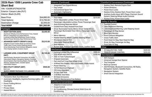 Canyon 2026 RAM 1500 Laramie