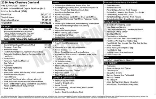 2026 Jeep Cherokee Overland