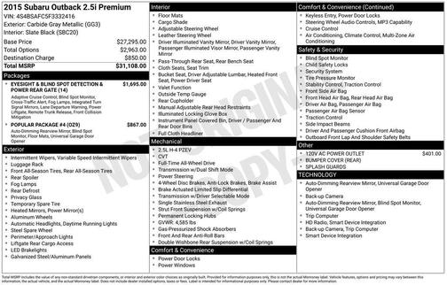 2015 Subaru Outback 2.5i Premium