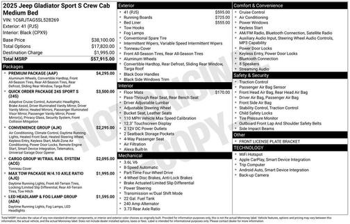 2025 Jeep Gladiator Sport