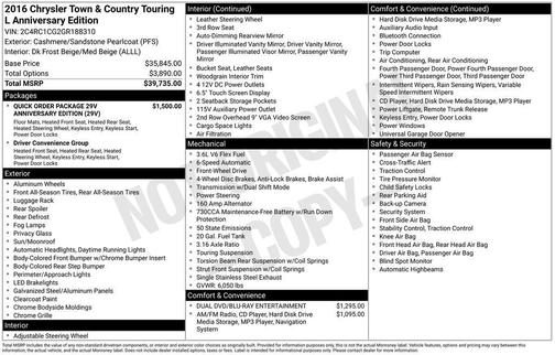 2016 Chrysler Town & Country Touring-L