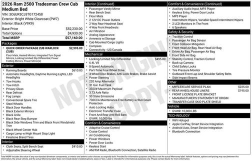 2026 RAM 2500 Tradesman