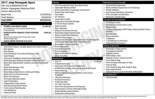 2017 Jeep Renegade Sport