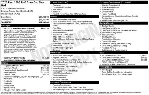 2026 RAM 1500 RHO