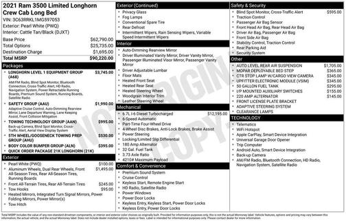 2021 RAM 3500 Longhorn