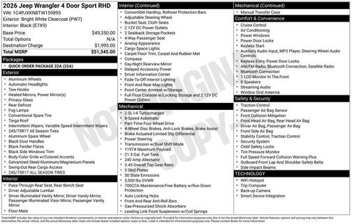 2026 Jeep Wrangler Sahara