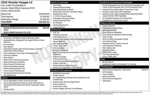 2025 Chrysler Voyager LX