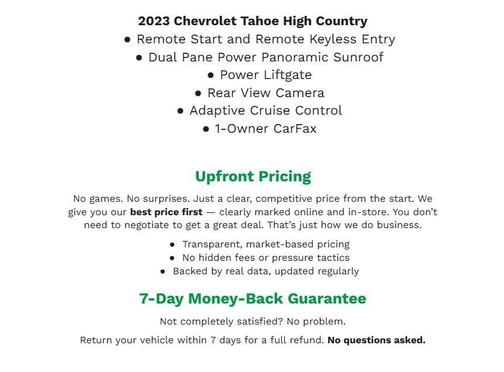 Iridescent Pearl Tricoat 2023 Chevrolet Tahoe 4WD High Country