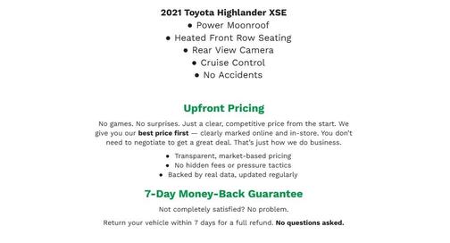 2021 Toyota Highlander XSE