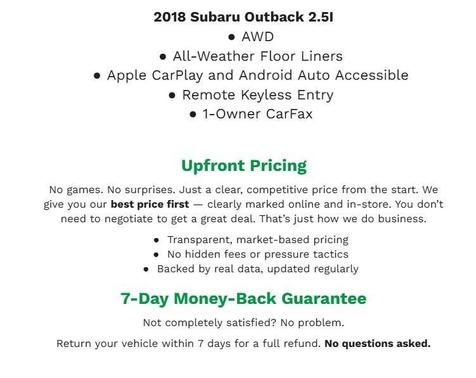 2018 Subaru Outback 2.5i