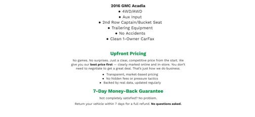 2016 GMC Acadia SLE-2